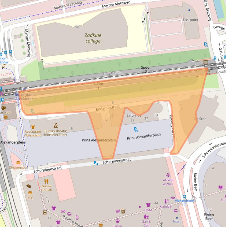 Kaart van postcodegebied 3067GX.