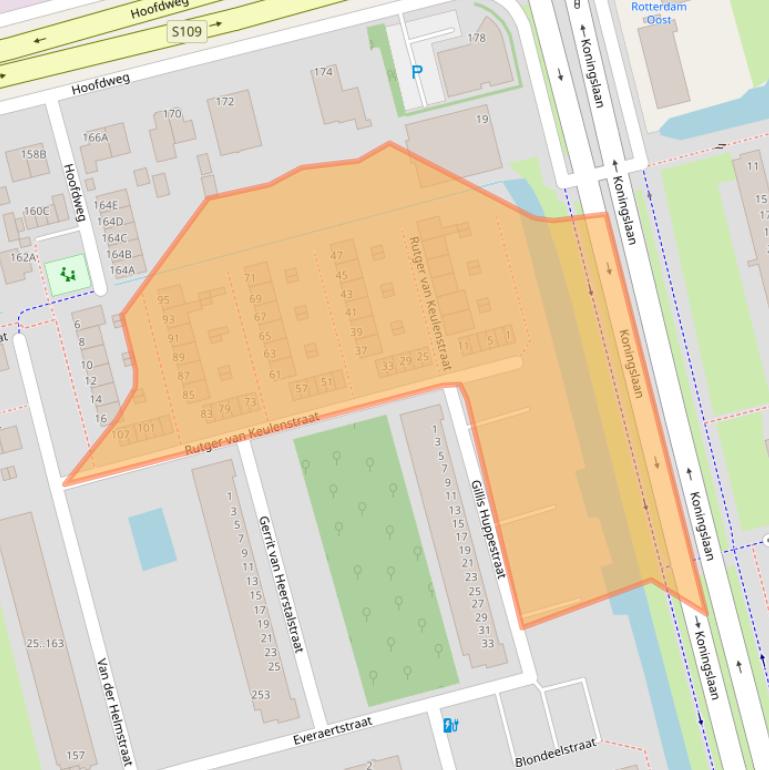 Kaart van postcodegebied 3067HS.