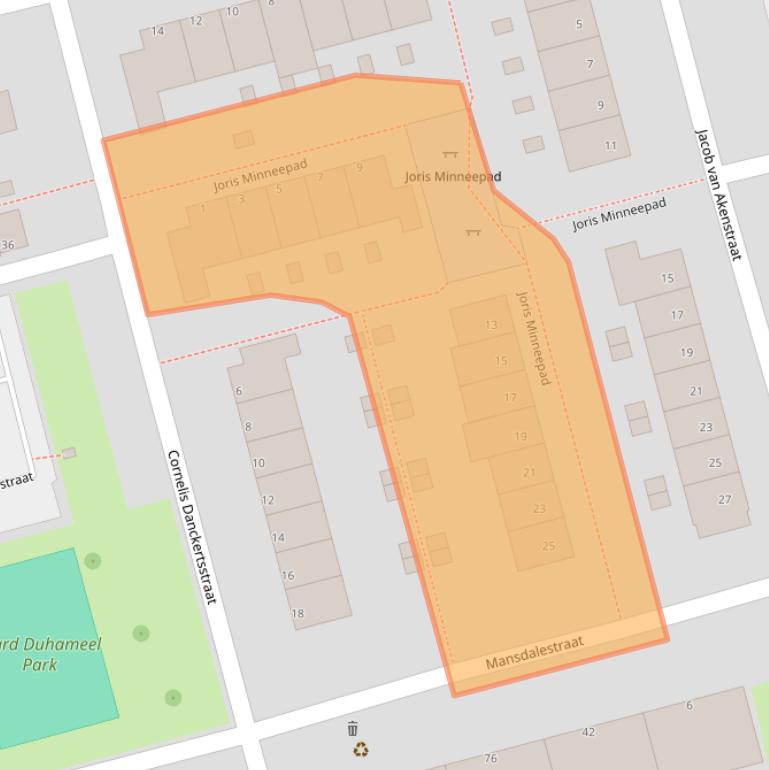 Kaart van postcodegebied 3067KD.