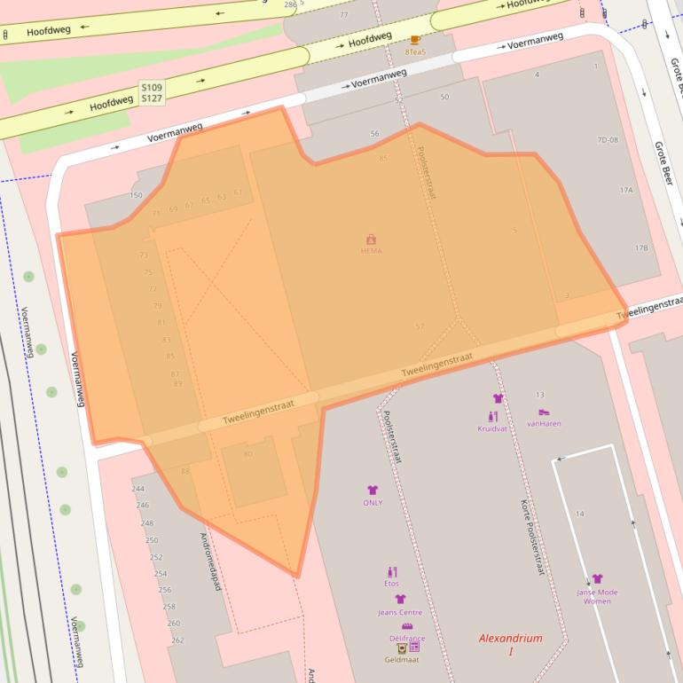 Kaart van postcodegebied 3067KZ.