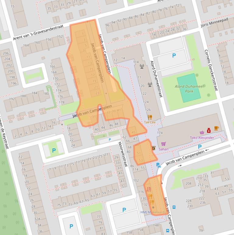 Kaart van postcodegebied 3067LA.