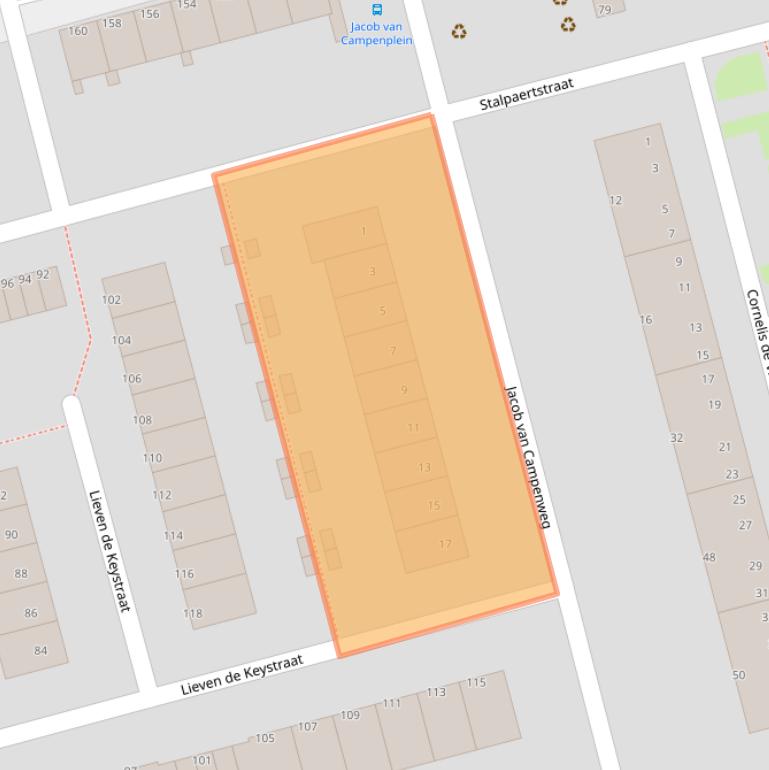 Kaart van postcodegebied 3067LG.