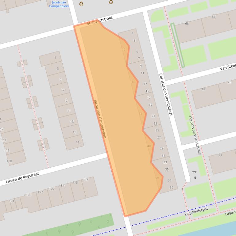 Kaart van postcodegebied 3067LJ.