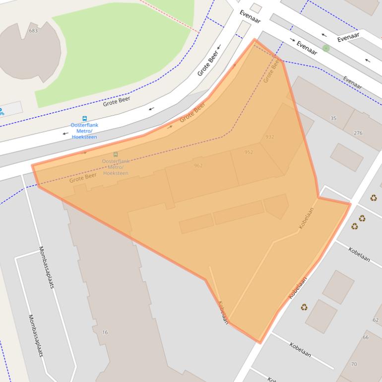 Kaart van postcodegebied 3067MB.