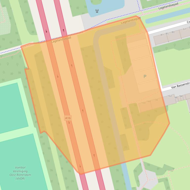 Kaart van postcodegebied 3067NE.