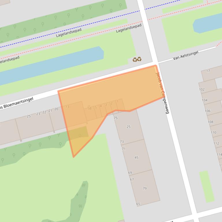 Kaart van postcodegebied 3067NG.