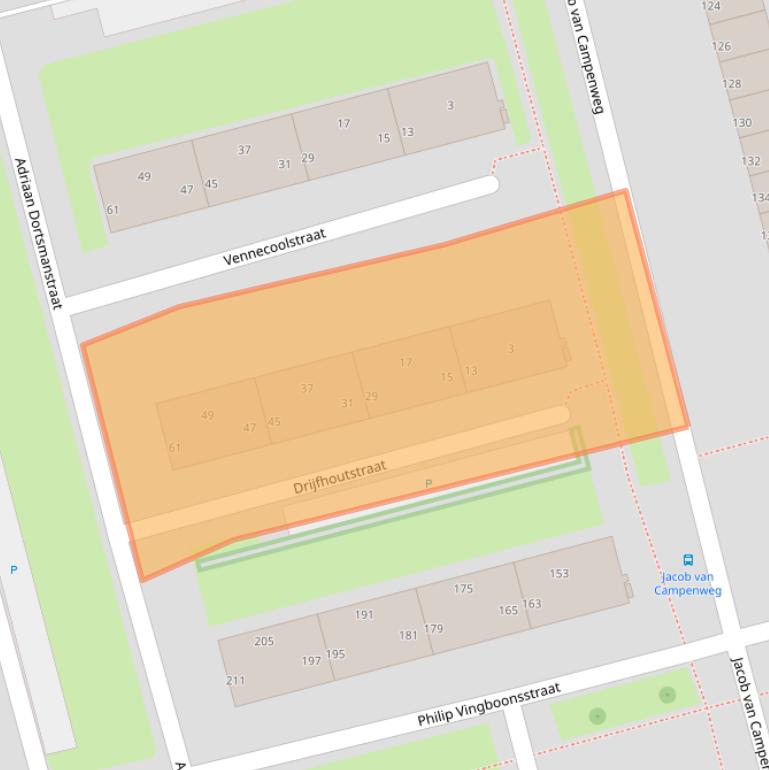 Kaart van postcodegebied 3067NN.