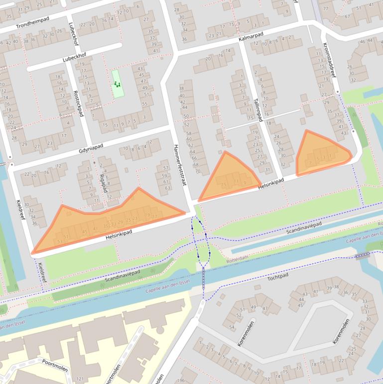 Kaart van postcodegebied 3067RP.