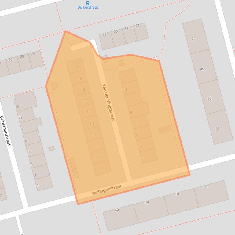 Kaart van postcodegebied 3067TK.