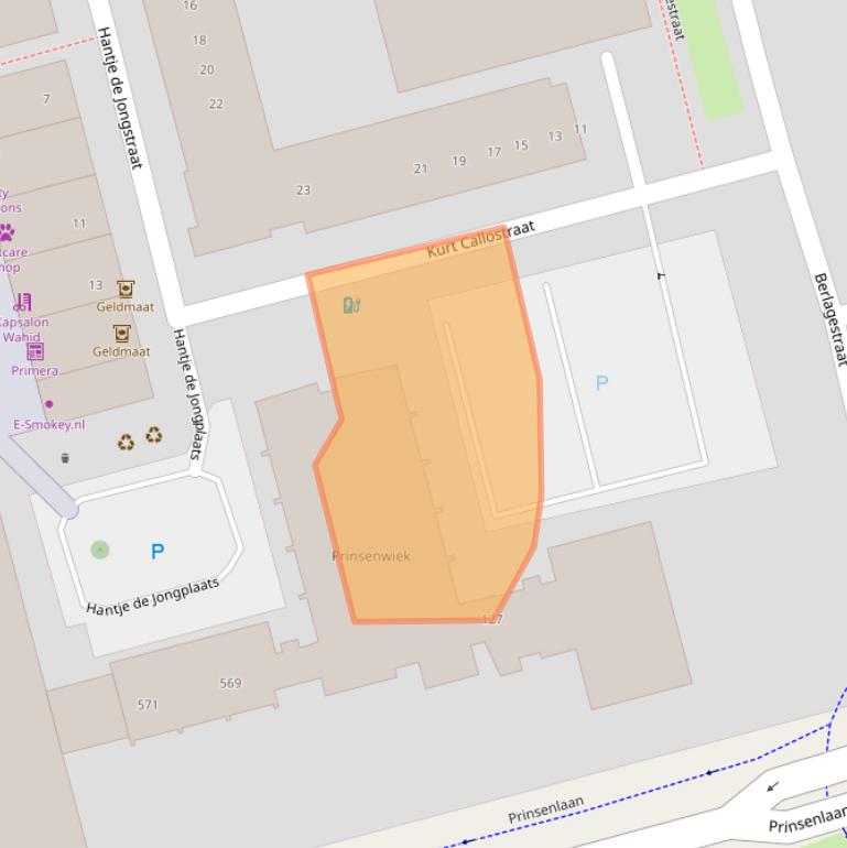 Kaart van postcodegebied 3067TW.