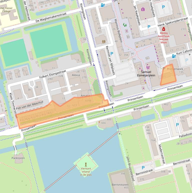 Kaart van postcodegebied 3067TZ.