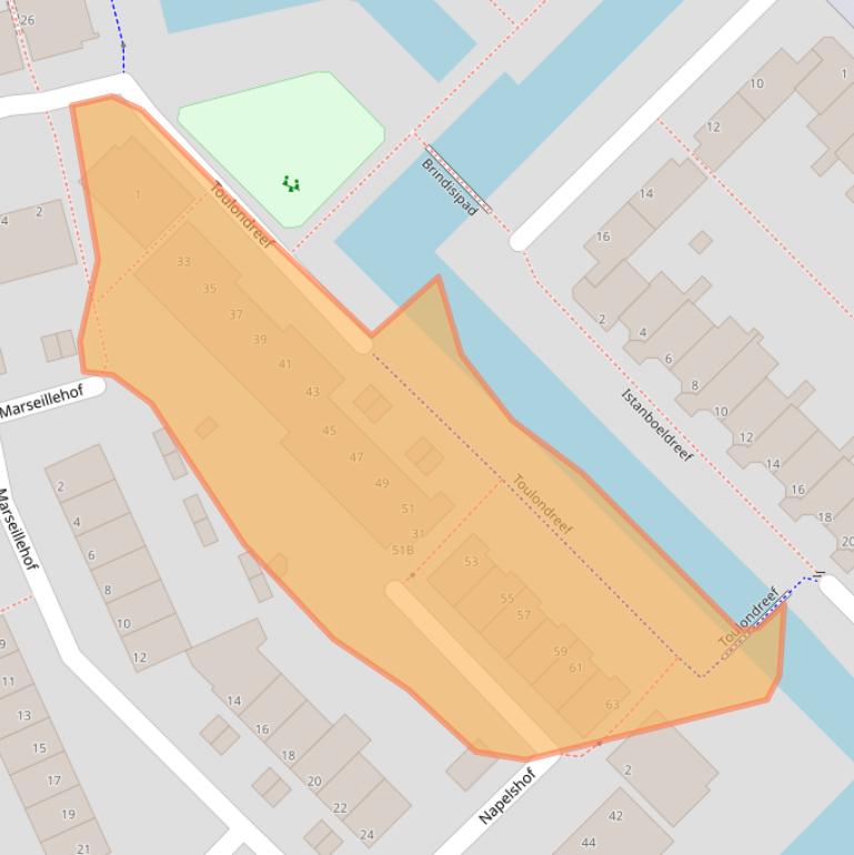 Kaart van postcodegebied 3067WK.