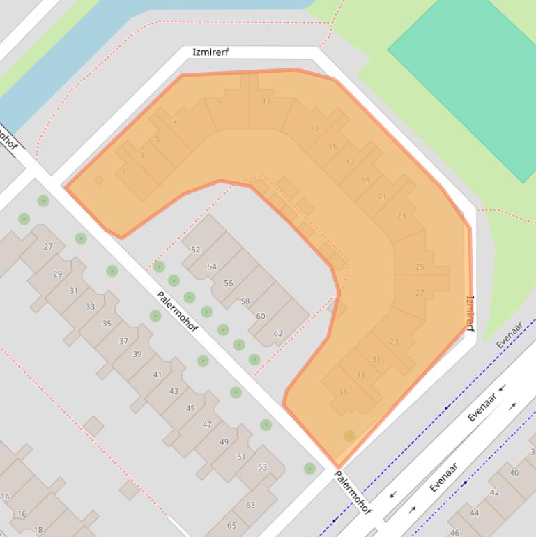 Kaart van postcodegebied 3067WR.