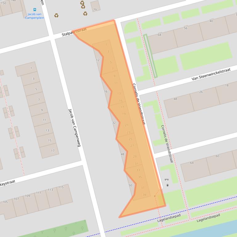 Kaart van postcodegebied 3067XW.