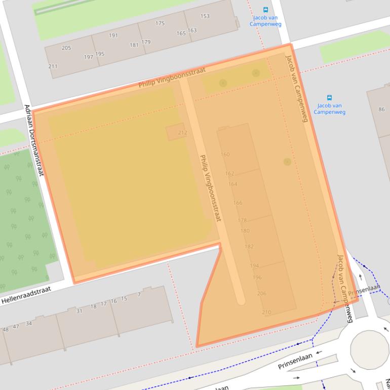 Kaart van postcodegebied 3067ZE.