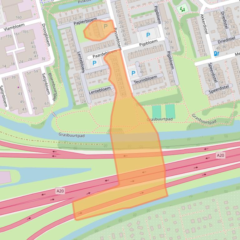Kaart van postcodegebied 3068AJ.
