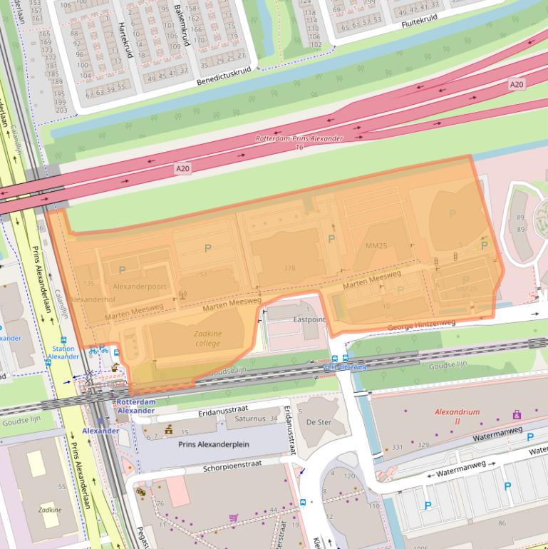 Kaart van postcodegebied 3068AV.