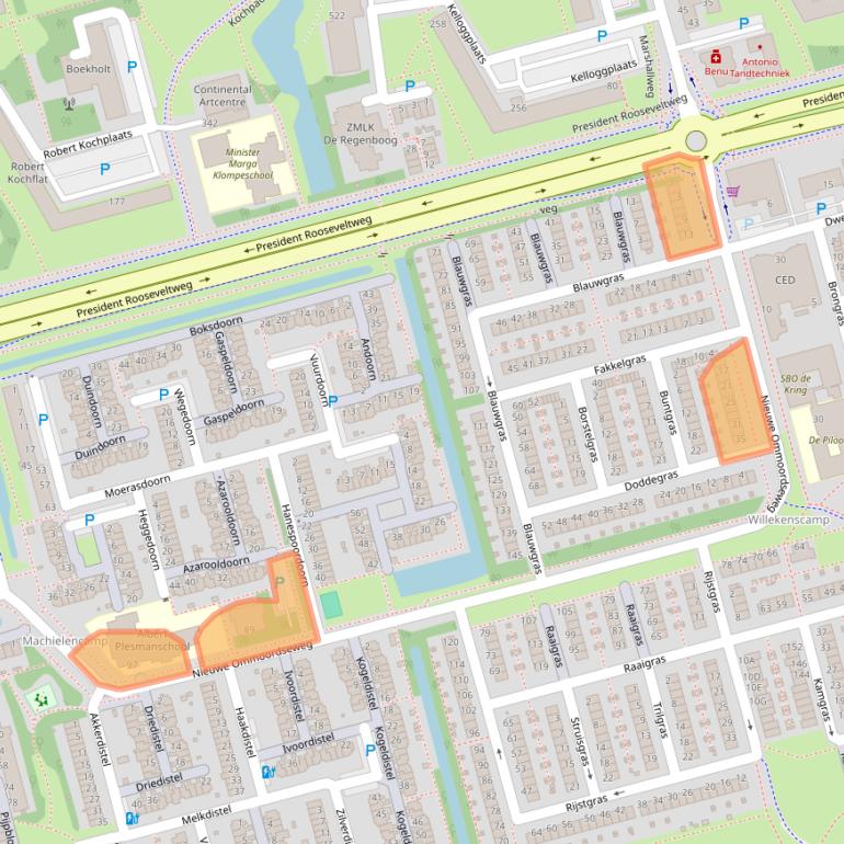 Kaart van postcodegebied 3068BS.