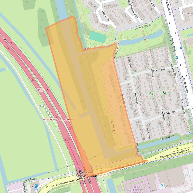 Kaart van postcodegebied 3068BV.