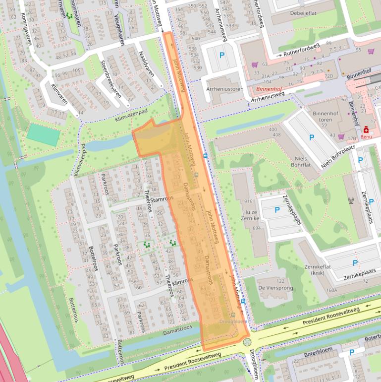 Kaart van postcodegebied 3068BW.