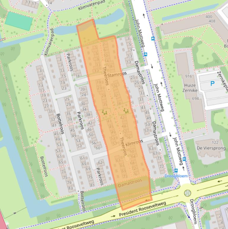 Kaart van postcodegebied 3068BZ.