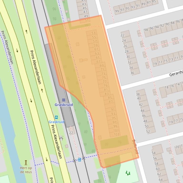 Kaart van postcodegebied 3068DK.