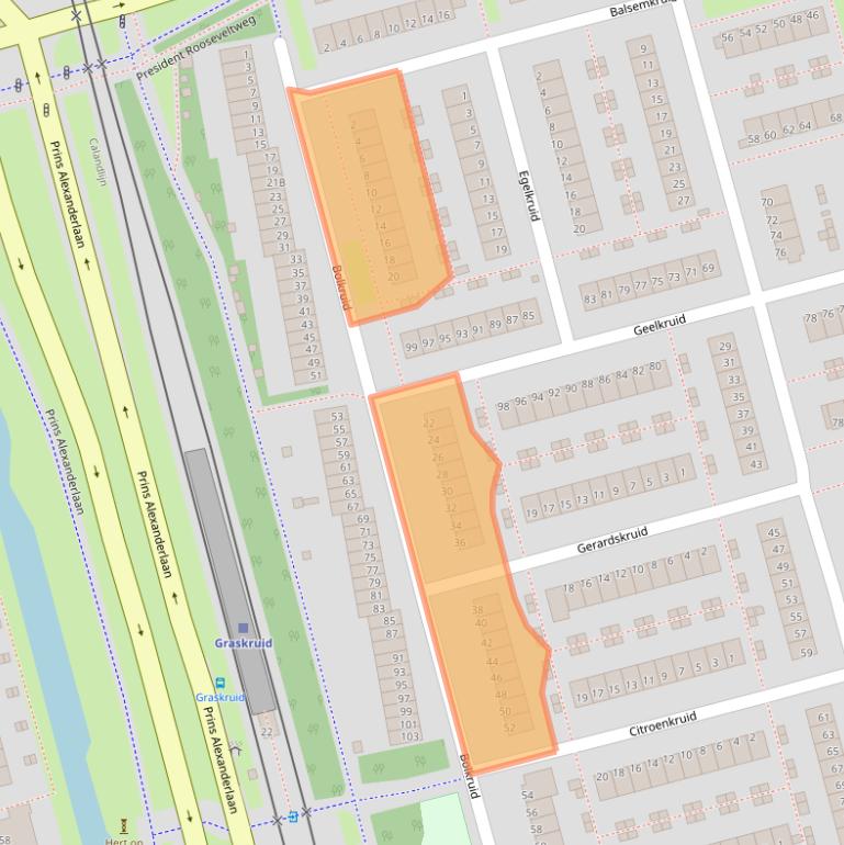 Kaart van postcodegebied 3068DN.