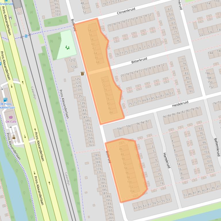 Kaart van postcodegebied 3068DP.