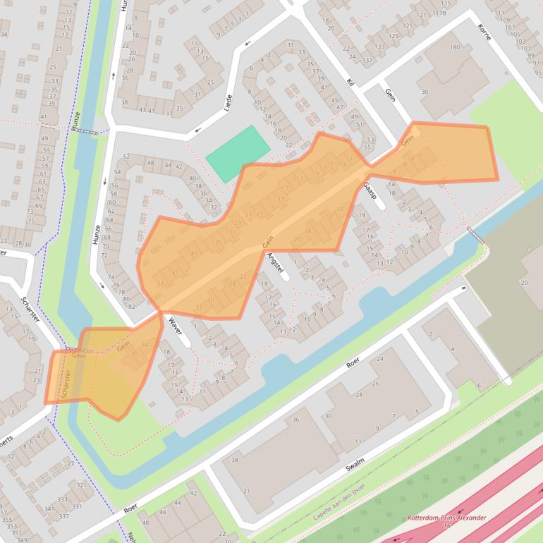 Kaart van postcodegebied 3068GJ.