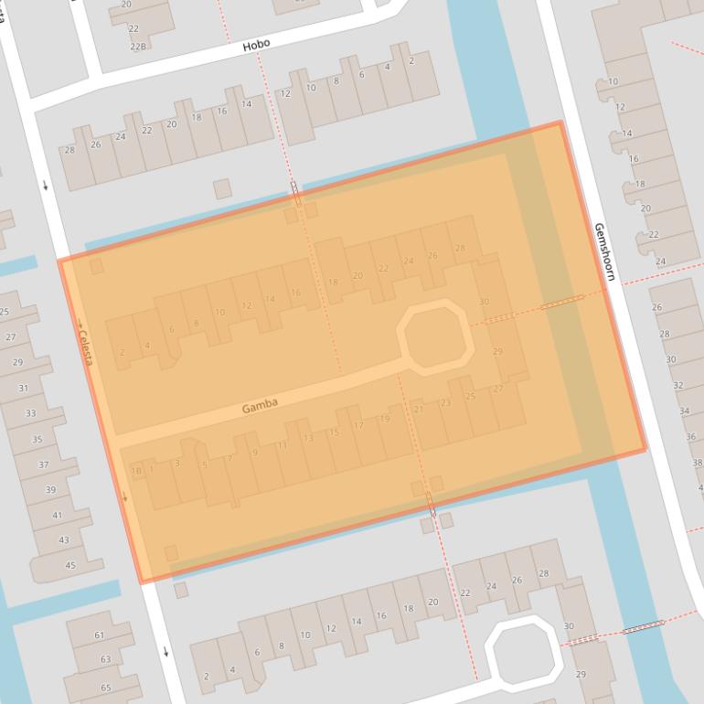 Kaart van postcodegebied 3068HK.