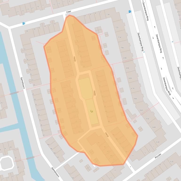 Kaart van postcodegebied 3068HM.