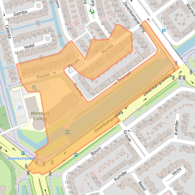 Kaart van postcodegebied 3068HR.