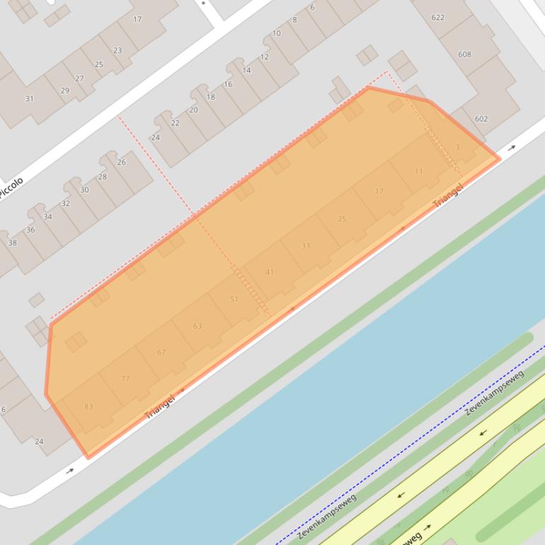 Kaart van postcodegebied 3068HT.