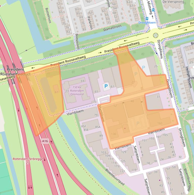 Kaart van postcodegebied 3068JE.