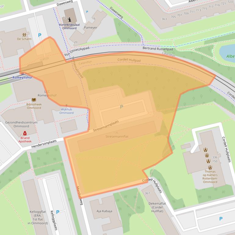 Kaart van postcodegebied 3068JL.