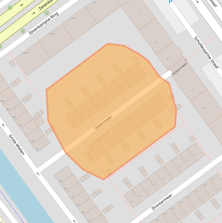 Kaart van postcodegebied 3068KW.
