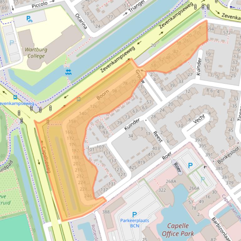 Kaart van postcodegebied 3068LA.