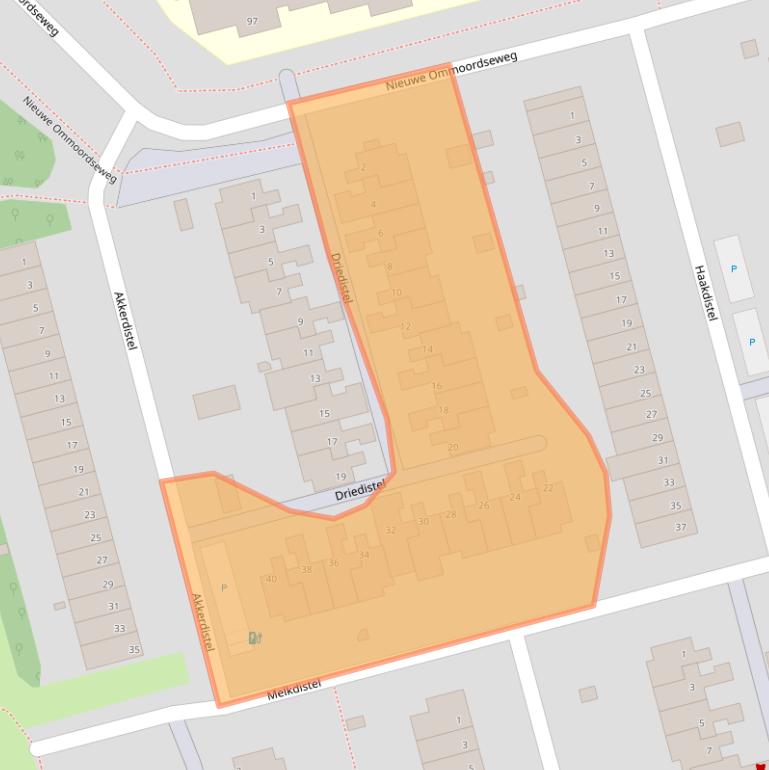 Kaart van postcodegebied 3068NC.