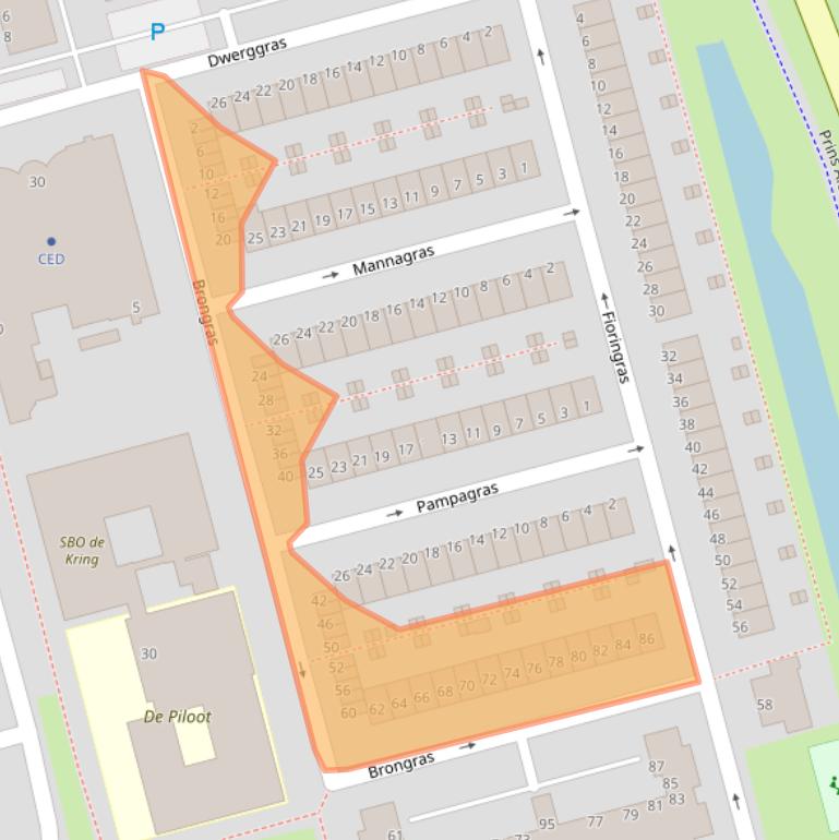 Kaart van postcodegebied 3068PB.