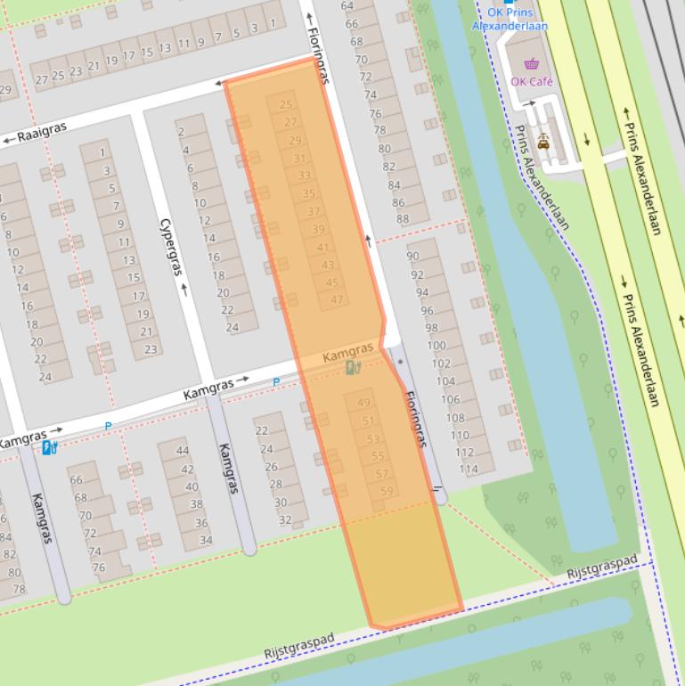 Kaart van postcodegebied 3068PD.