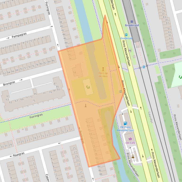 Kaart van postcodegebied 3068PG.