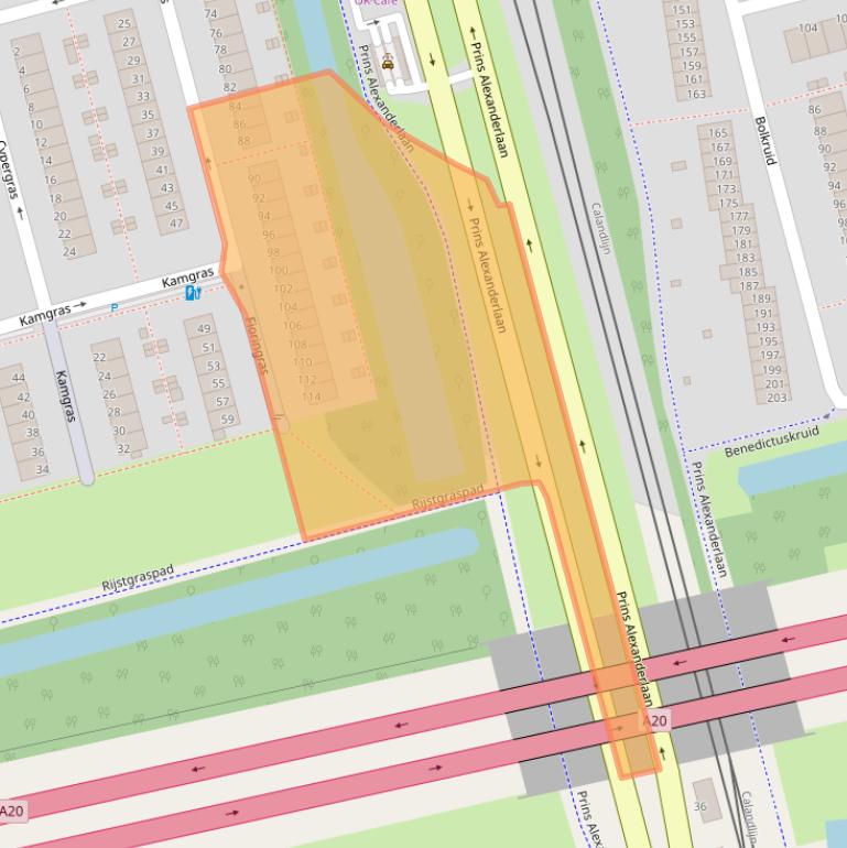 Kaart van postcodegebied 3068PH.