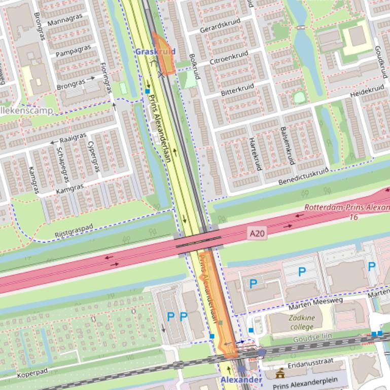 Kaart van postcodegebied 3068PR.