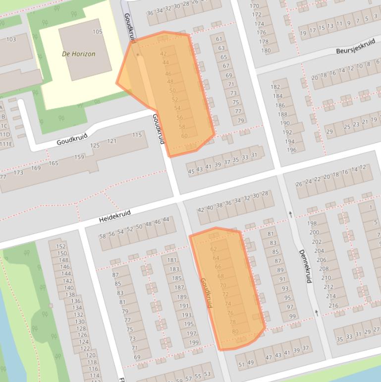 Kaart van postcodegebied 3068SZ.