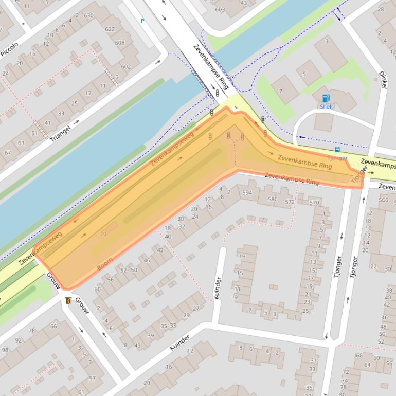 Kaart van postcodegebied 3068TV.