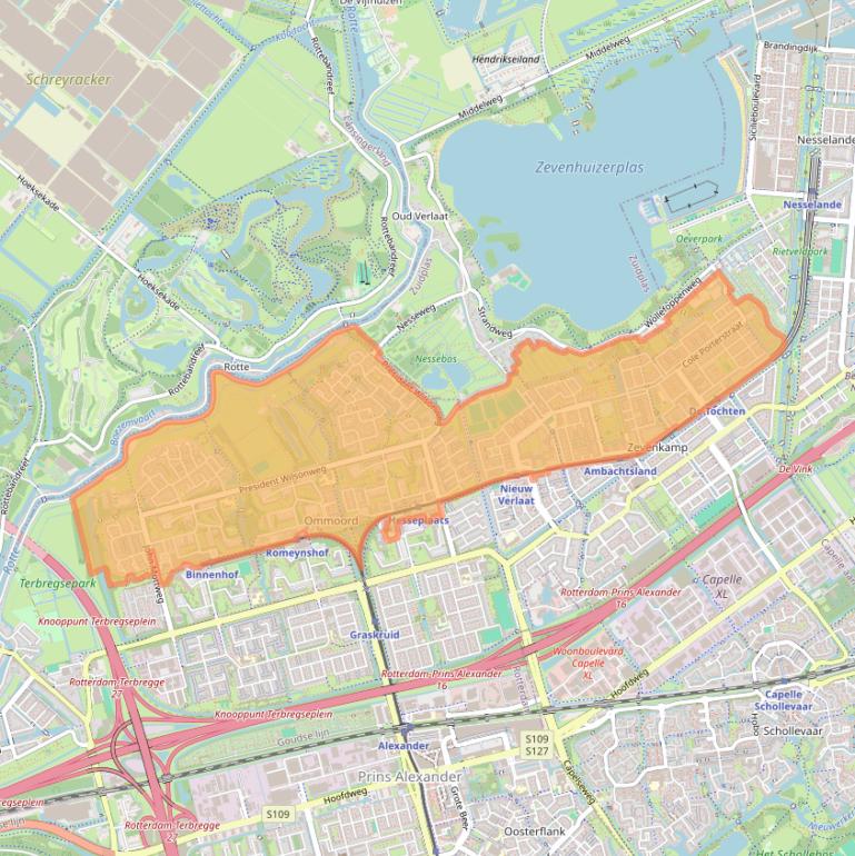 Kaart van postcodegebied 3069.