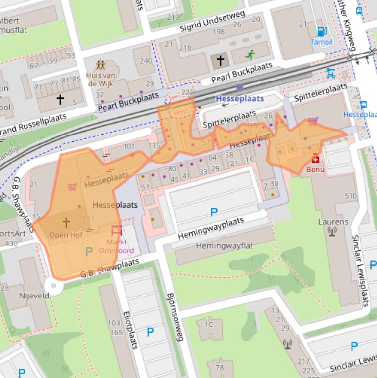 Kaart van postcodegebied 3069EA.