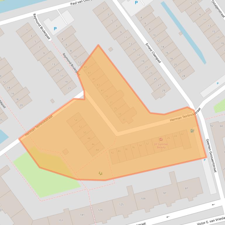 Kaart van postcodegebied 3069JT.