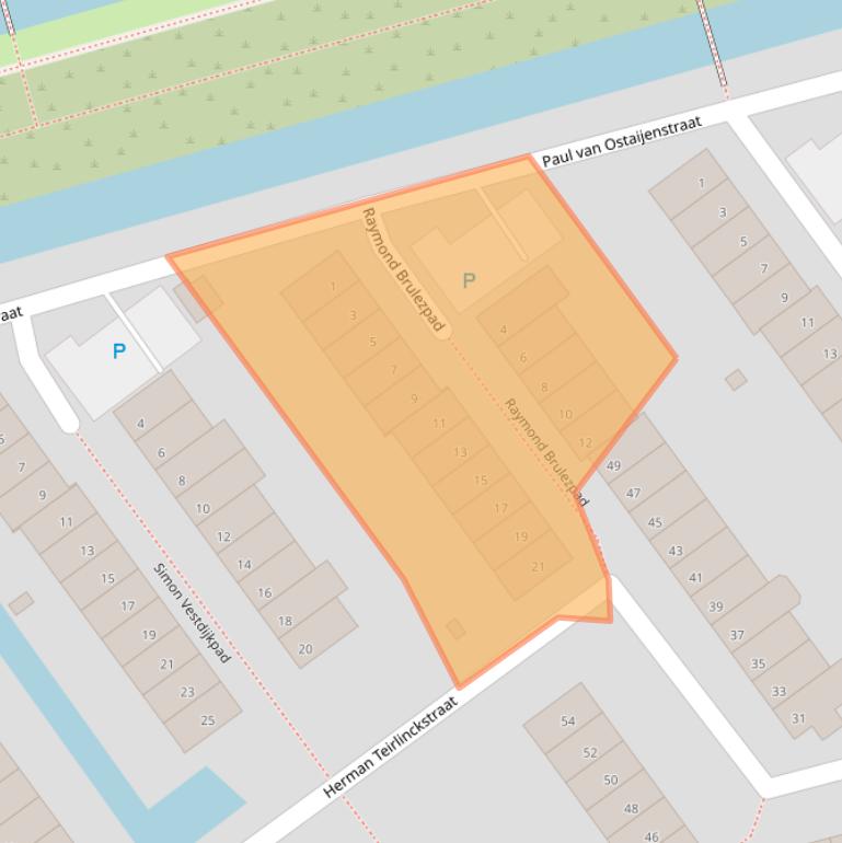 Kaart van postcodegebied 3069JX.