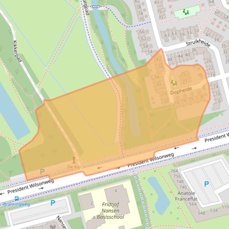 Kaart van postcodegebied 3069LB.